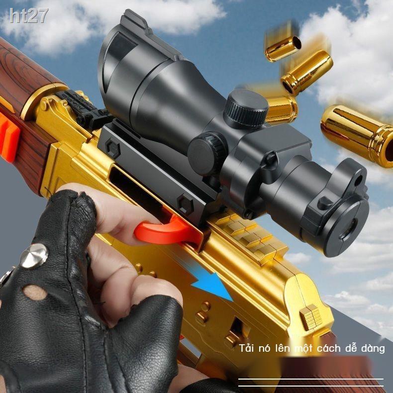 AK47 cho trẻ em súng đồ chơi bắn ra đạn máy Atu mô phỏng cậu bé mềm M4 vàng keel