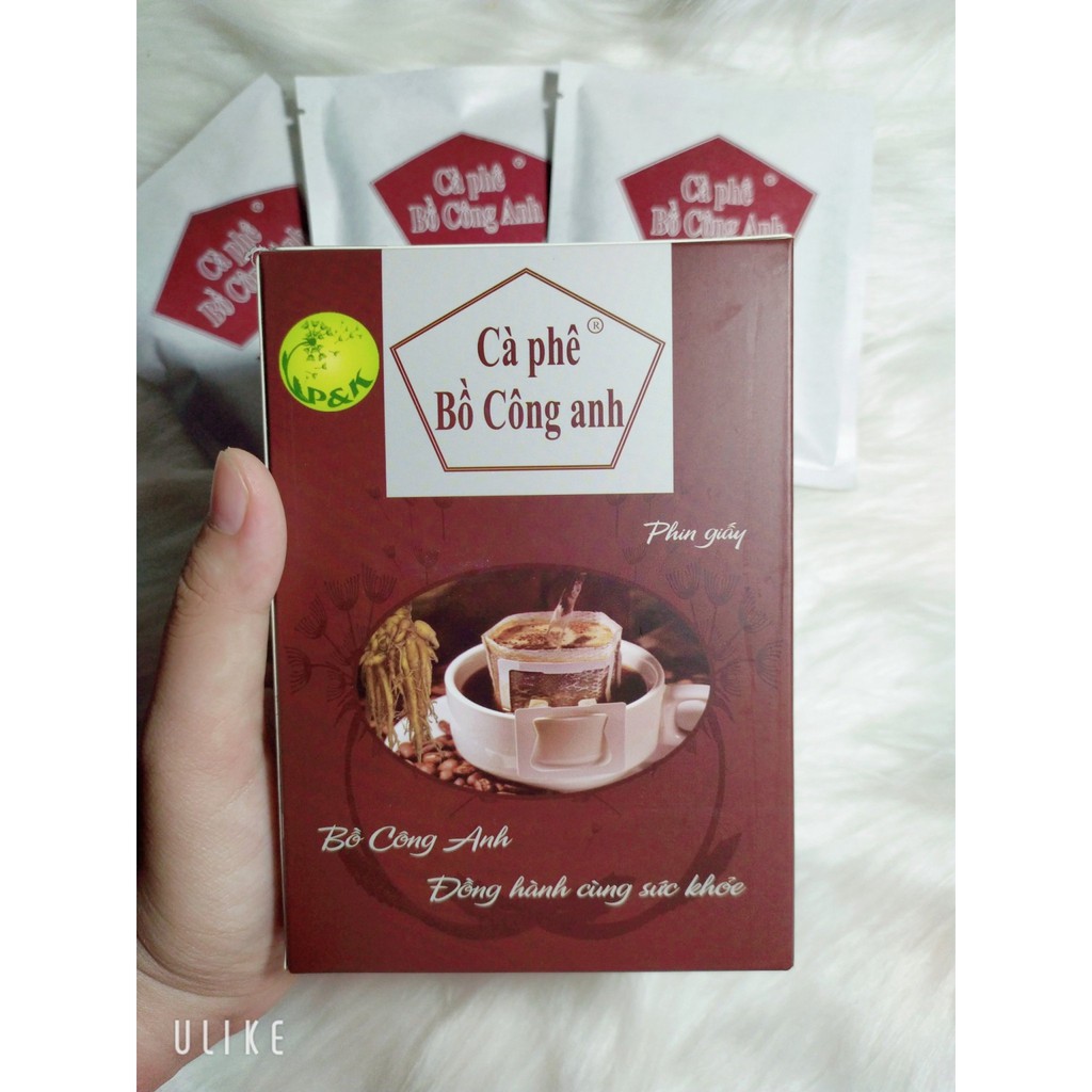 Cafe thảo dược Bồ Công Anh phin giấy tiện dụng - hộp 100g - phòng chống ung thư, cải thiện tiêu hóa và tuần hoàn máu