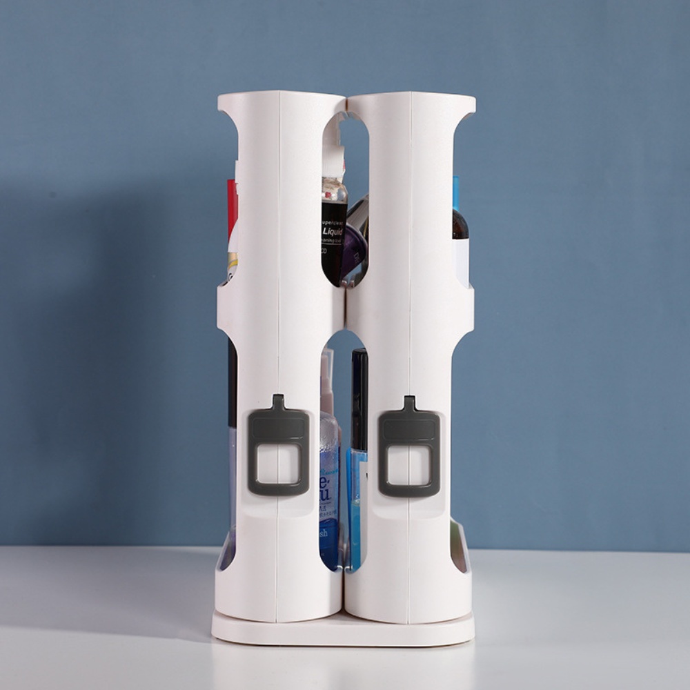 Kệ đựng gia vị 2 tầng có thể xoay giá đựng đồ mỹ phẩm sắp xếp gọn gàng không gian để đồ nhà bếp nhà cửa