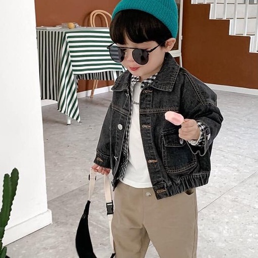 Áo khoác bò bo chun cho bé sành điệu