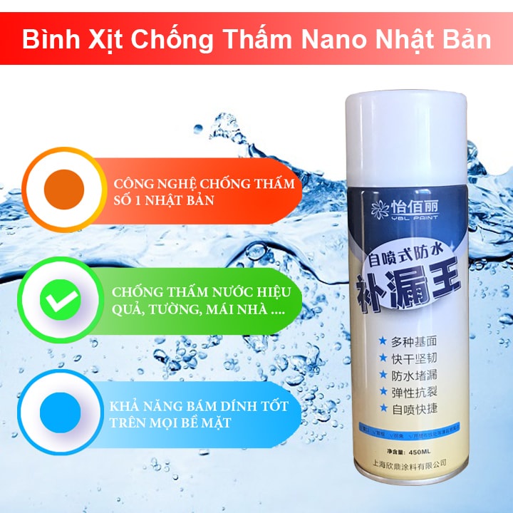 Bình xịt chống thấm nước đa năng - Chai xịt chống thấm 450ml chính hãng