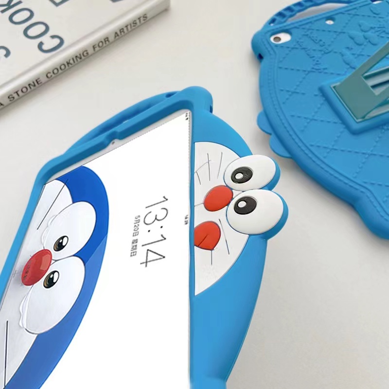 Personality Creativity Cartoon Cute Doraemon For IPad 2018 Cover Mini1/2/3 Shell Mini4 Case ipad Air2 Soft Case Ipad Pro9.7 Silica Shell ipad2/3/4 ipad6 Fall-proof Shell 10.2 Case