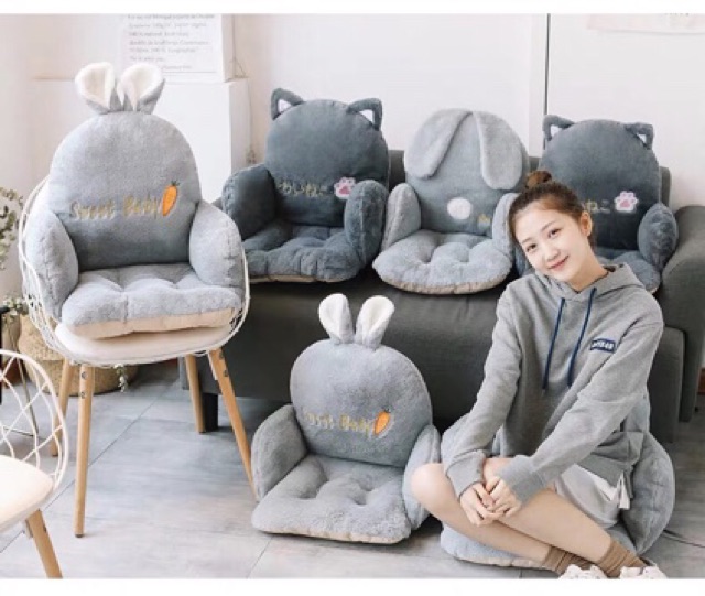 Đệm lót ghế tựa nệm ngồi mềm văn phòng gia đình vương miện, tai mèo, tai thỏ dễ thương nhã nhặn ngồi thoải mái dễ chịu