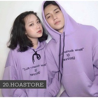 Áo hoodie tím uncover unisex basic