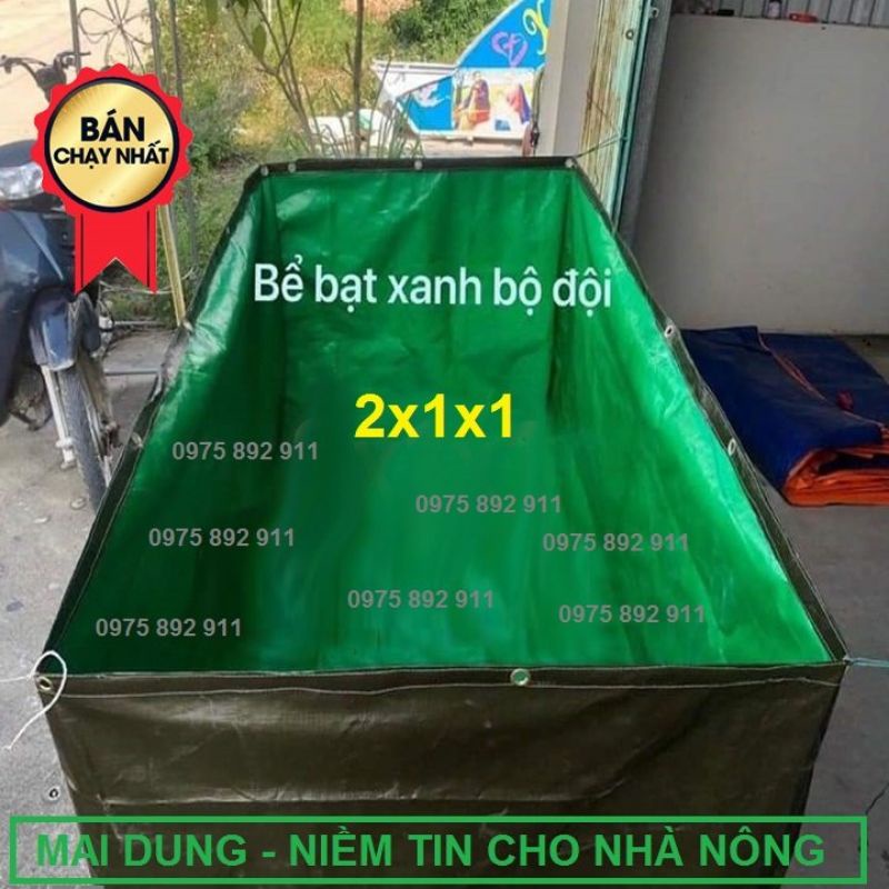 Bể bạt nuôi ốc , ếch cá , xanh bộ đội 2x1x1