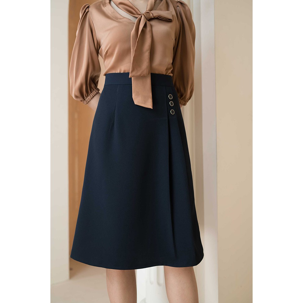 Chân váy chữ A xếp ly 3 cúc Zelly Skirt CV02 - thời trang công sở nữ wfstudios