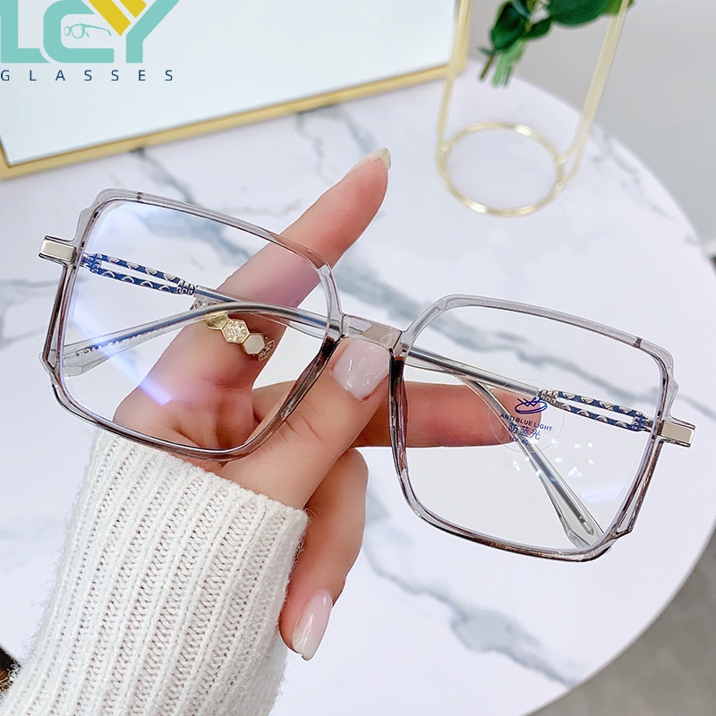 Kính Chống Ánh Sáng Xanh Hình Vuông Thời Trang Hàn Quốc 2022