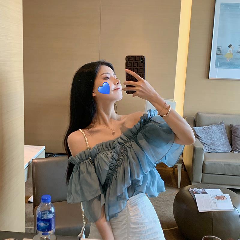 Áo Chiffon Trễ Vai Phong Cách Hàn Quốc Thời Trang Mùa Hè Hàng Mới Dành Cho Bạn Nữ