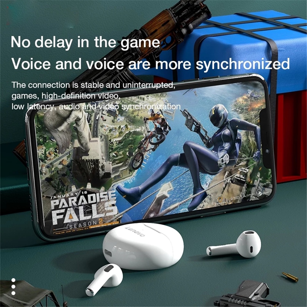 Tai nghe bluetooth 5.0 không dây Lenovo HT38 TWS chống thấm nước giảm tiếng ồn chủ động tích hợp mic