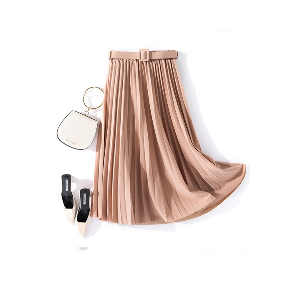 Chân váy xếp ly dáng dài KÈM ĐAI Không nhăn | BigBuy360 - bigbuy360.vn