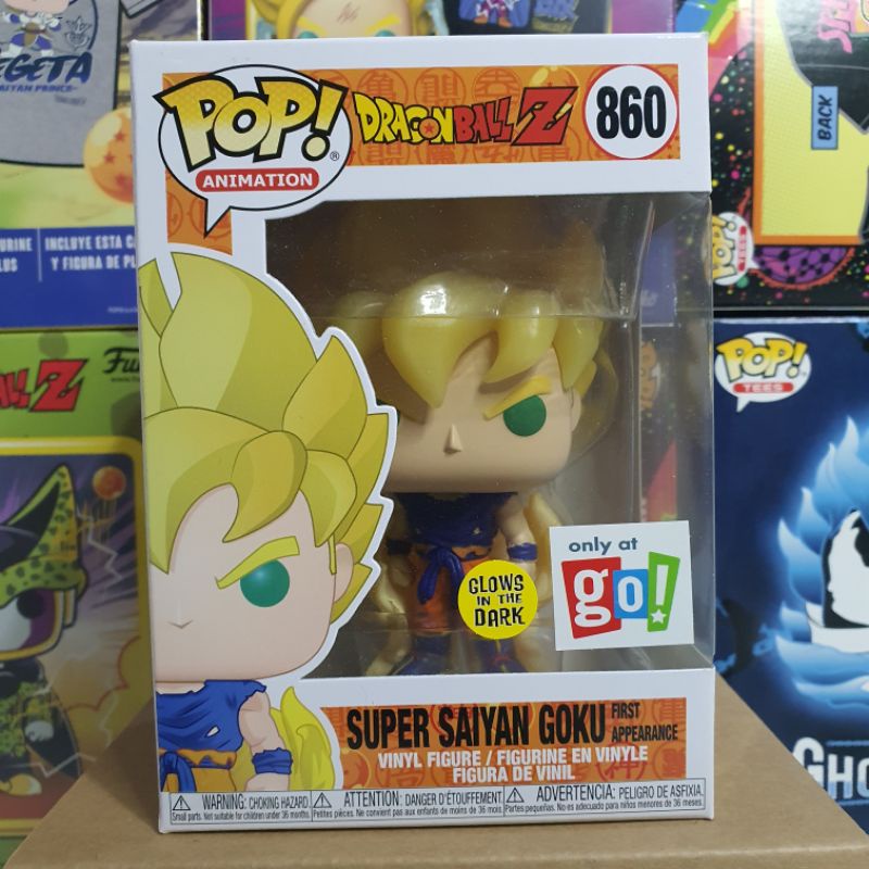 Đồ chơi mô hình funko pop 860 Super Saiyan Goku (First Appearance) (Glow in the Dark) GO Sticker - Dragon Ball