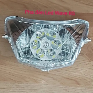 Đèn pha led lắp sẵn 6 Led bên trong xe Wave Cá, Rồng, Anpha
