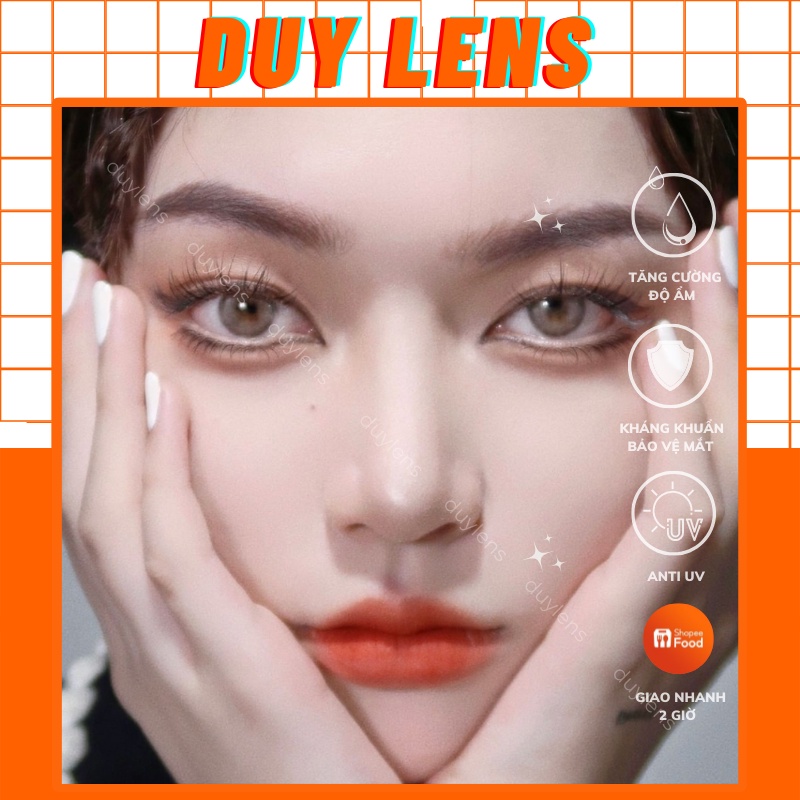 Lens màu xám tây idol USA GRAY - Model kính áp tròng cận Hàn Quốc 14mm hạn 1 năm