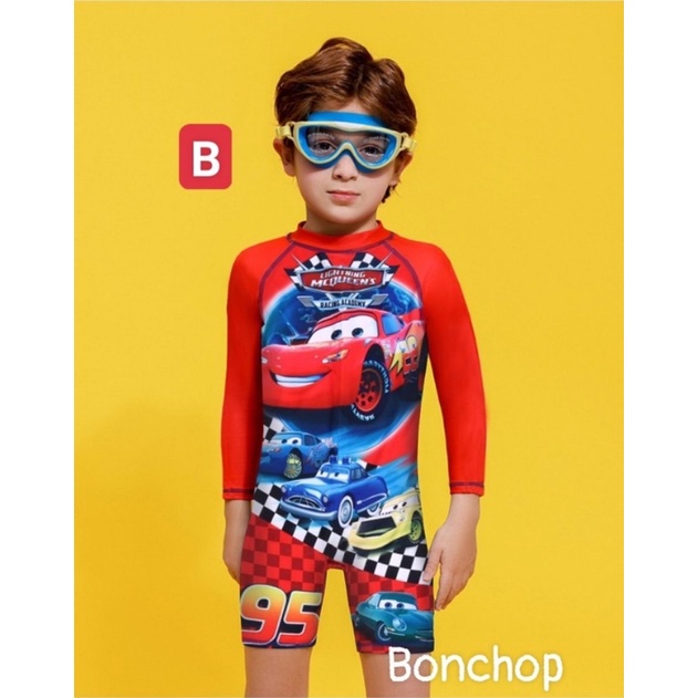 Bộ Bơi Liền Dài Tay Bé Trai size 9-15