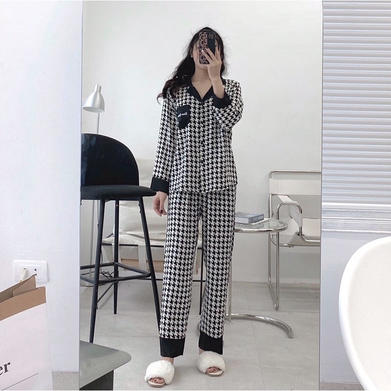 bộ pijama mặc nhà chất lụa mango