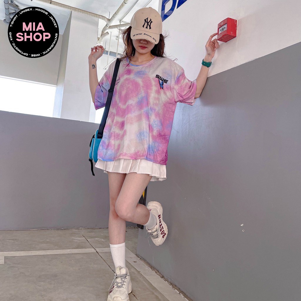 Áo thun tay lỡ MIA, Áo phông nữ form rộng dáng Unisex/Ulzzang, Loang màu mặc lẻ cặp nhóm hình SWE