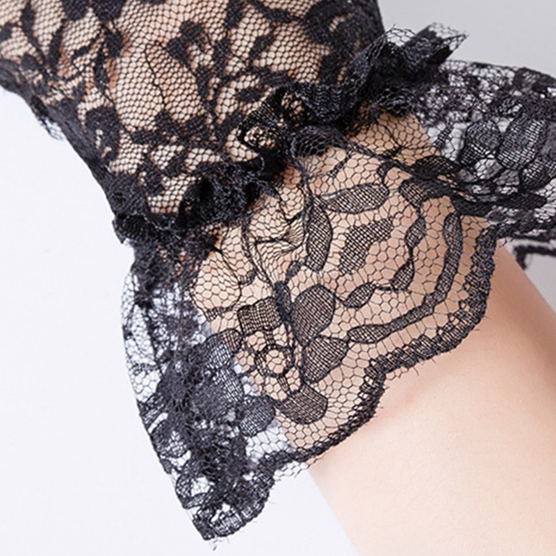 Găng Tay Lưới Trong Suốt Họa Tiết Hoa Thời Trang Cho Cô Dâu