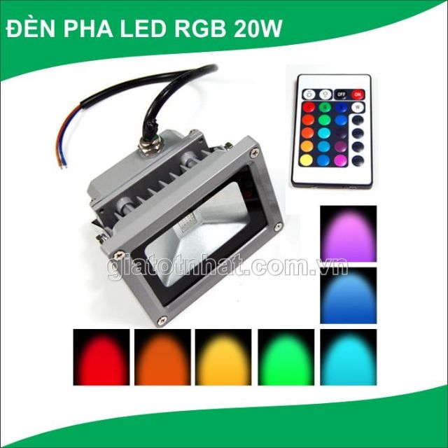 PHA LED 20W ĐỔI MÀU + REMOTE
