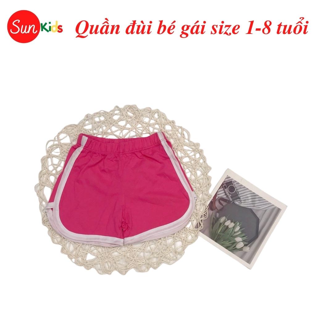 Quần đùi bé gái SUNKIDS1, quần đùi cho bé chất cotton mềm mát, size 1-8 tuổi, nhiều màu