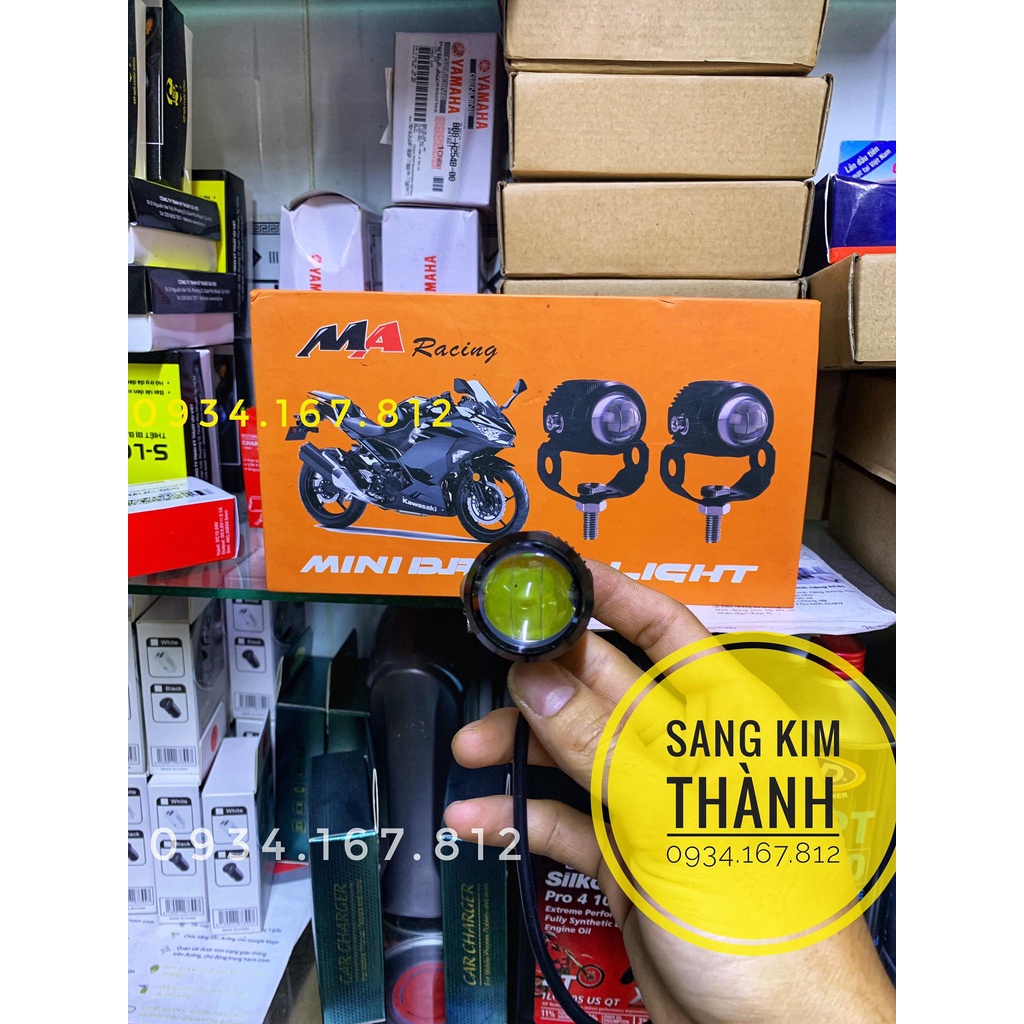 Đèn Bi Cầu Mini Ma Racing Chính Hãng Cos Vàng Pha Trắng