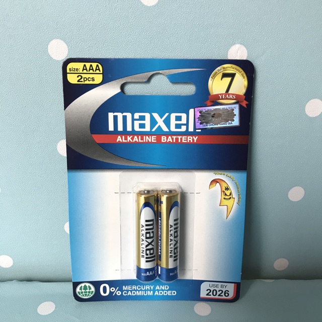 Pin Đũa AAA Maxell alkaline LR03 vỉ 2 viên chính hãng