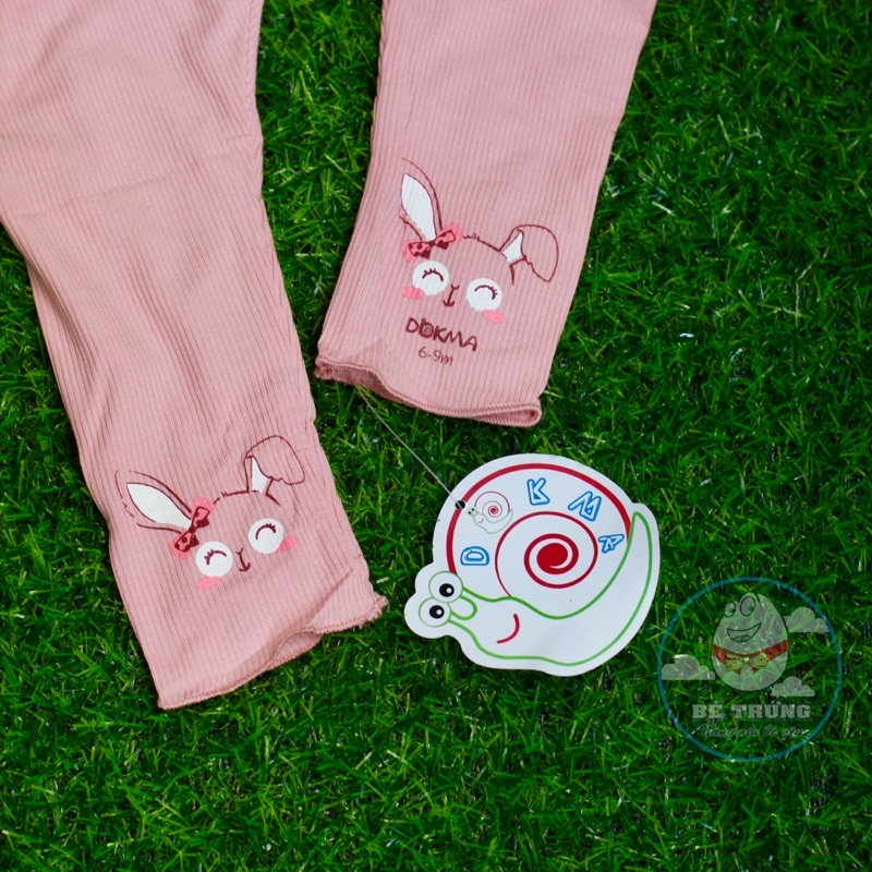 DQ828 Quần dài legging tăm Dokma vải cotton mỏng cho bé gái (9-36M)