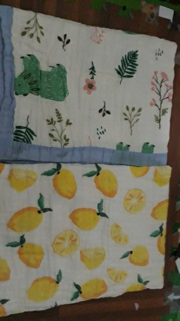 chăn aden cotton bo viền 4 lớp khổ 120 x 120 cm