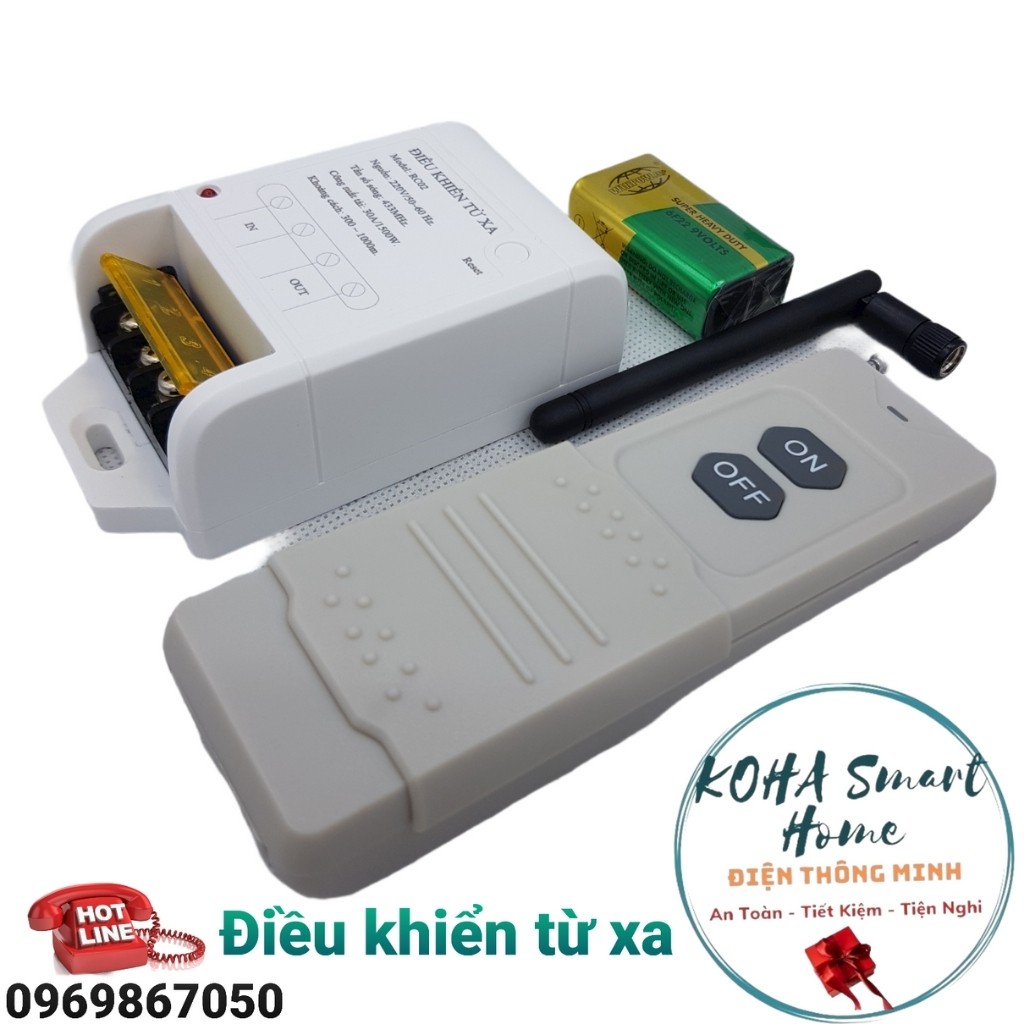 Công tắc điều khiển từ xa công suất lớn 1000m- Bật tắt máy bơm nước từ xa công suất lớn 30A/220V/RF433