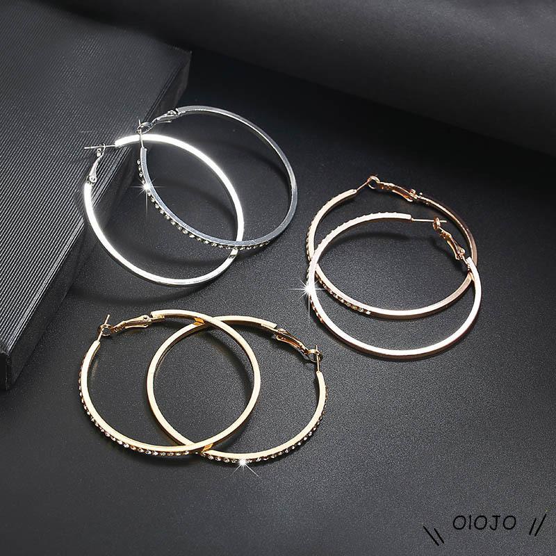 Bông Tai Hợp Kim Đính Đá Đơn Giản Phong Cách Retro Thời Trang