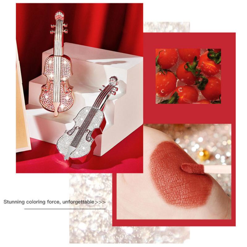 TVLV Violin Liquid Soft Mist Velvet Air Lip Glaze Queen Diamond Retro Matte Lipstick Son lì lâu trôi Không dễ phai màu Son môi