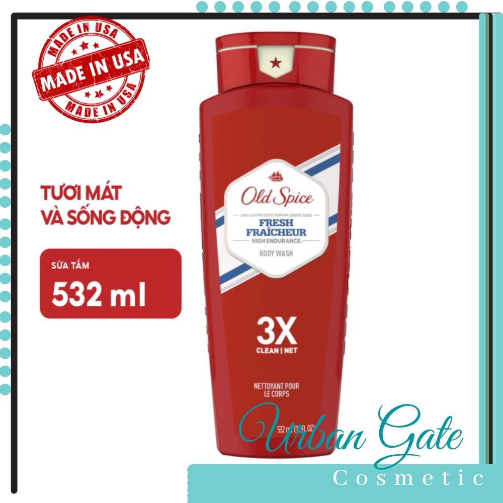 Gel tắm nam OLD SPICE Mỹ Fresh High Endurance Body Wash 532ml