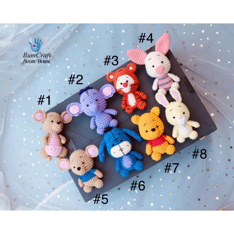 Móc Khoá Gấu Nhồi Bông Bằng Len - Thú Bông Handmade Đan Móc Thủ Công Làm Bằng Tay