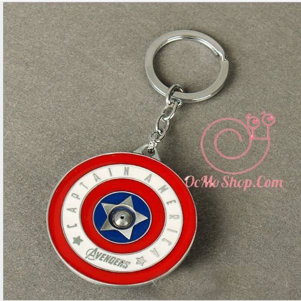 Móc khoá khiên Captain America - xoay tròn