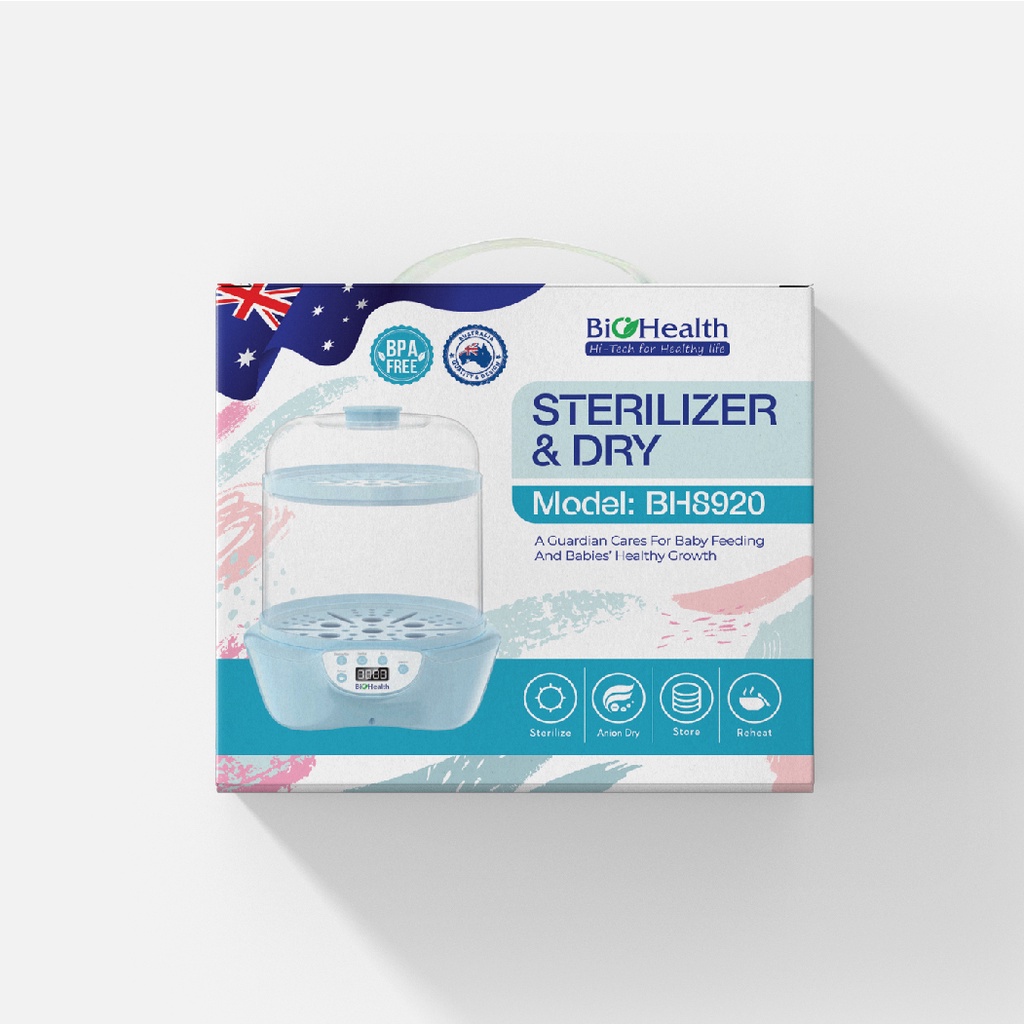 Máy Tiệt Trùng, Sấy Khô Đồ Dùng Cho Bé - Khử Sạch Vi Khuẩn - Chính Hãng Biohealth BH8920