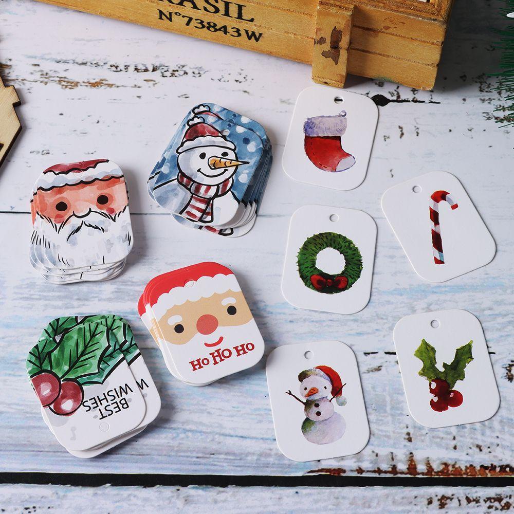 CONOPERY Bộ 48 / 50 Nhãn Giấy Kraft Gói Quà Giáng Sinh