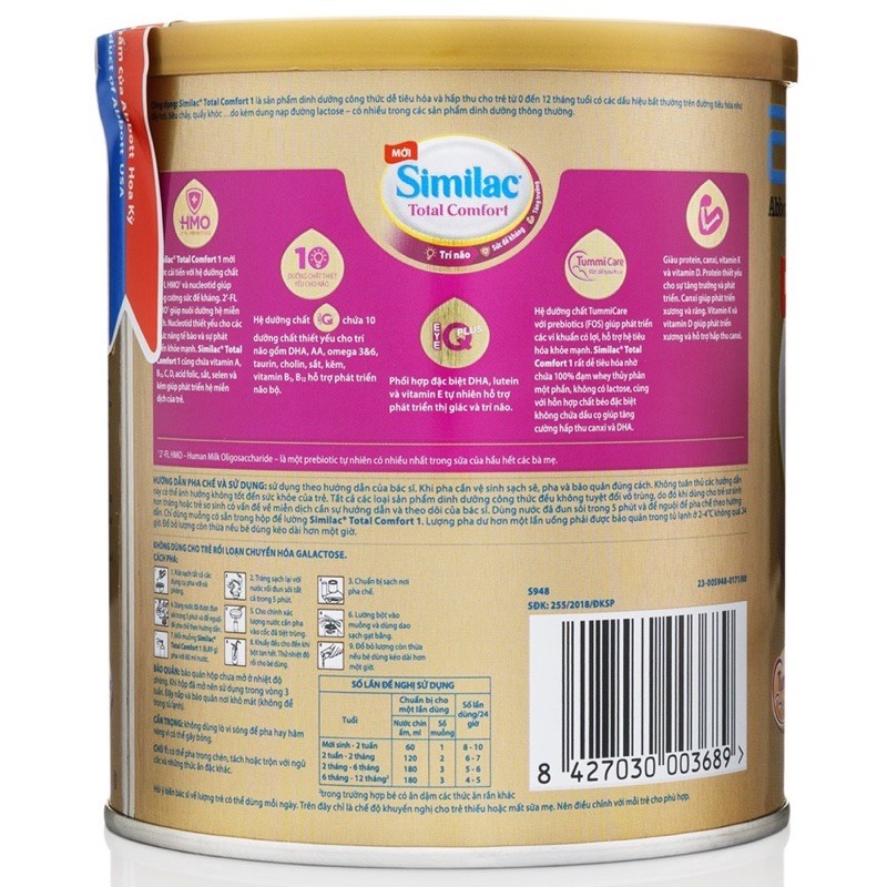[Tem Chống Hàng Giả] Sữa bột Similac Total Comfort 1 360G (HMO)