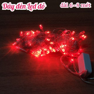 (Giá tốt nhất) Dây đèn Led màu đỏ không chớp dây dài 6~8 mét
