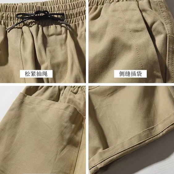 Quần Short Dây Rút Nhiều Túi Phong Cách Hàn Quốc Thời Trang Cho Nam Và Simple Fashion quần đùi thể thao nam casual Khaki quần short jean nam