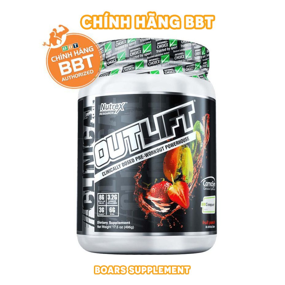 NUTREX OUTLIFT - TĂNG SỨC MẠNH, PRE WORKOUT BỔ SUNG NĂNG LƯỢNG TRƯỚC TẬP