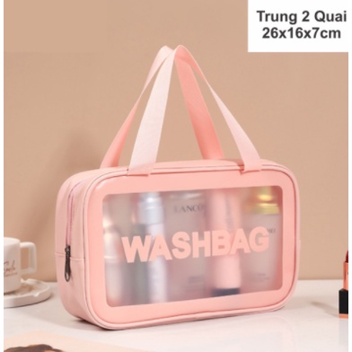 Túi Đựng Mỹ Phẩm WASHBAG Chống Nước Da Pu Nhựa PVC Trong Suốt