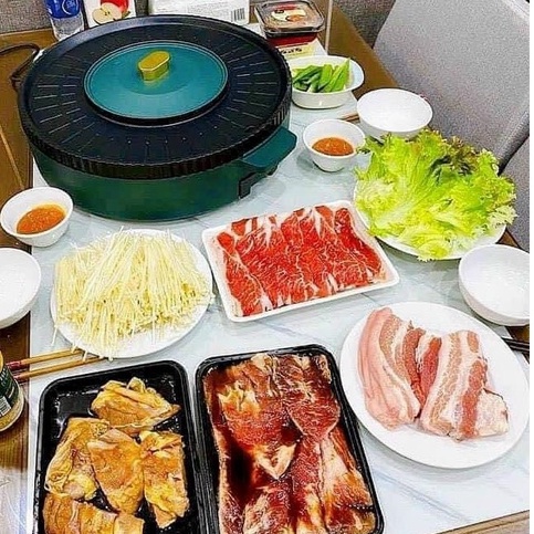 Bếp lẩu nướng đa năng - 2 in 1 có 2 mâm nhiệt ĐỘC LẬP ( PHONG CÁCH HÀN QUỐC )- Lỗi 1 đổi 1 Bảo hành 12 tháng