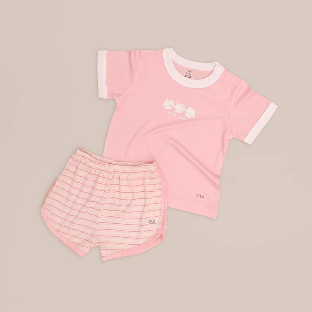 Bộ ngắn tay cài vai Nous cho bé 3m - 3Y