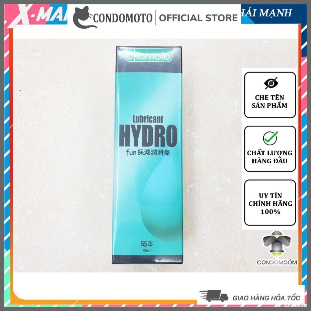 Gel bôi trơn GỐC NƯỚC Okamoto Hydro 60ml rửa sạch dễ dàng