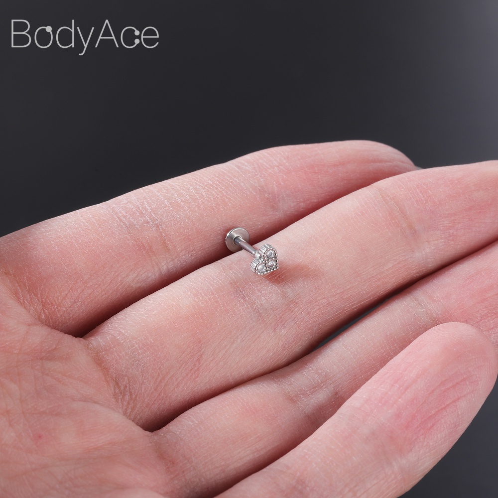 Bodyace 1 Khuyên Xỏ Cơ Thể Bằng Thép Không Gỉ 16G Cá Tính