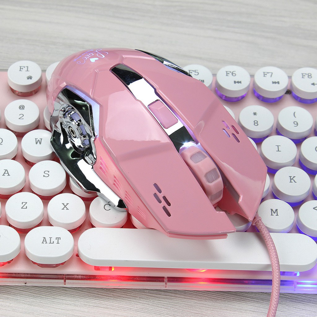 Chuột Chơi Game Màu Hồng Pink X500 Limited Bản Đặc Biệt, Led Đổi Màu Cực Đẹp, Thiết Kế Gaming Cho Máy Tính, PC, Laptop