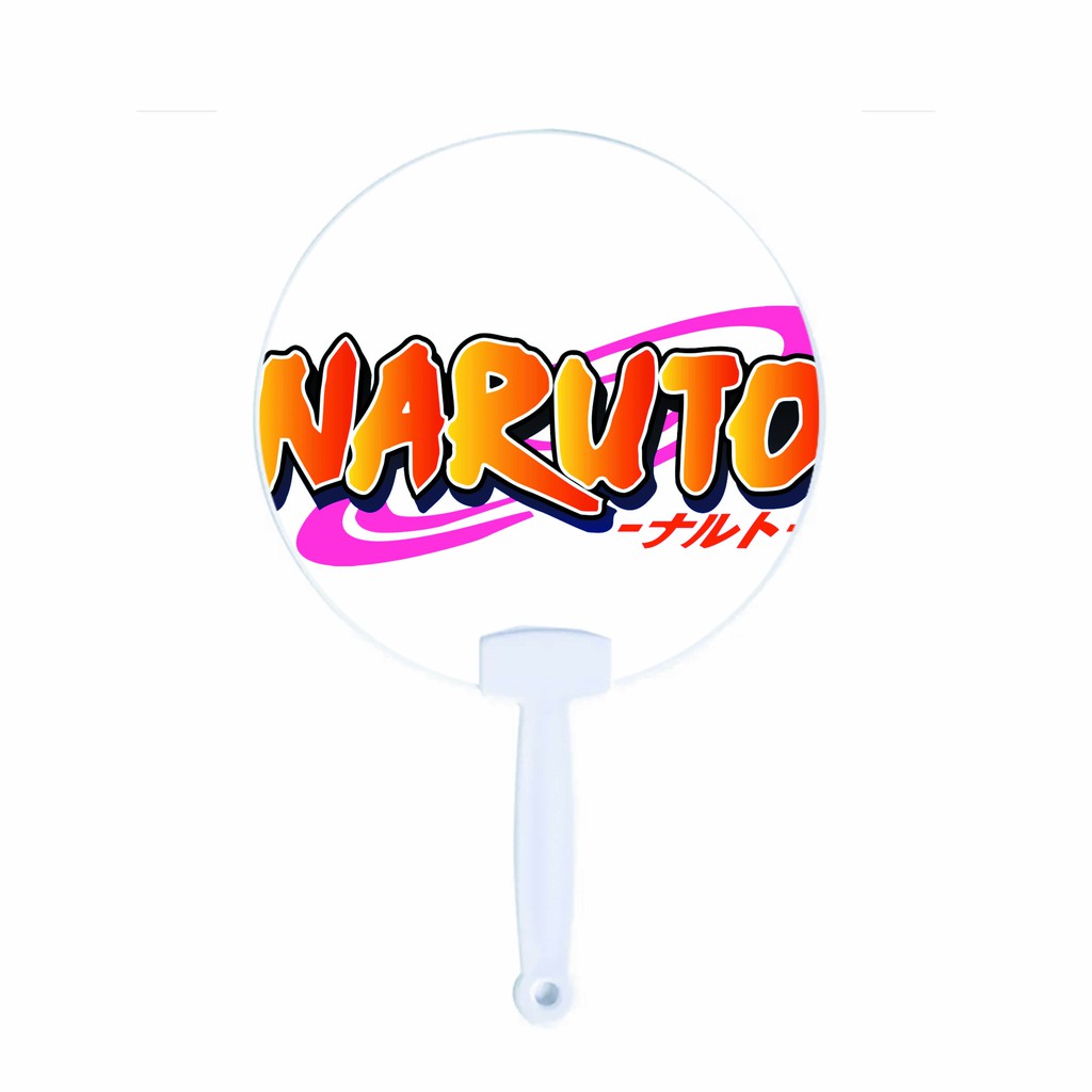 Quạt cán nhựa in hình anime Naruto cầm tay tiện lợi
