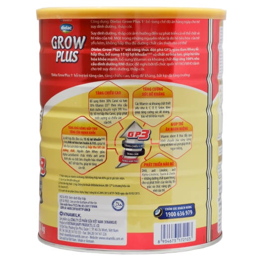Sữa Bột Dielac Grow Plus Đỏ 1+,2+ 1.400g Vinamilk