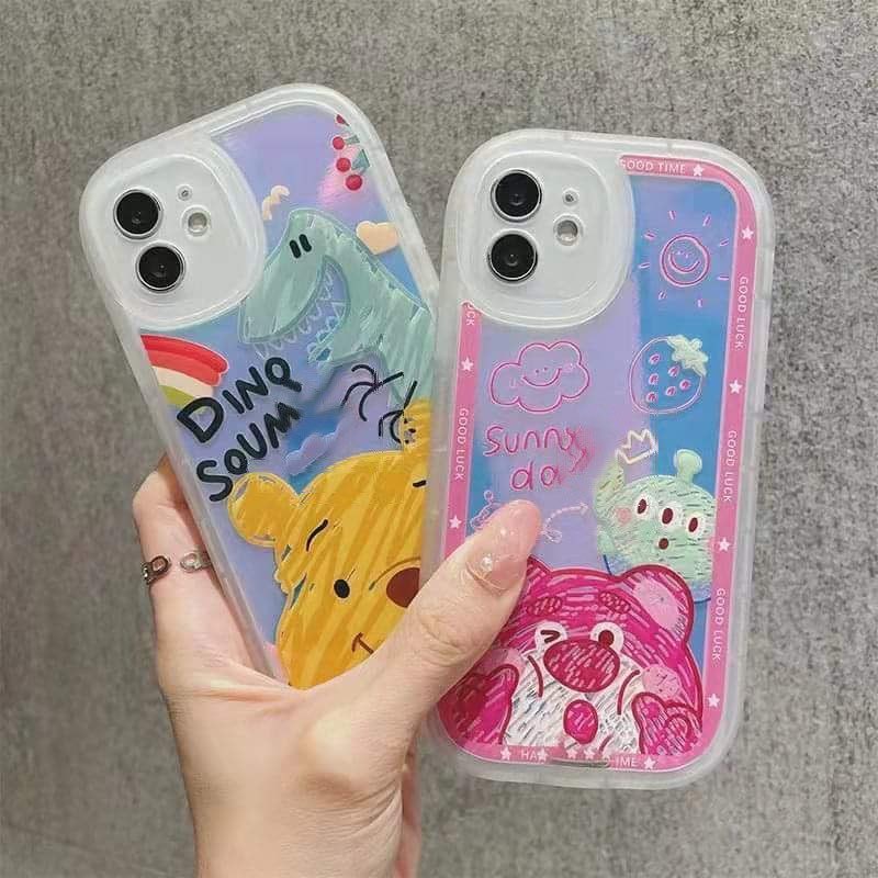 Ốp Điện Thoại Màu Laser In Hình Gấu Dễ Thương Cho IPhone 12 13 11 Pro Max X Xs Max Xr 4756