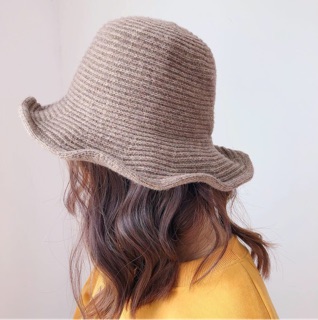 Mũ bucket len nâu