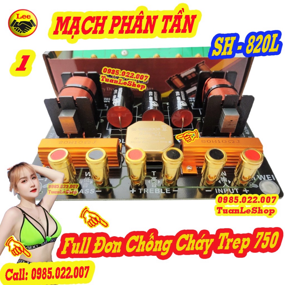 MACH 820 - MẠCH PHÂN TẦN CHỐNG CHÁY TREBLE 850 - 1 BASS + 1 TREP  SH-820L GIÁ 01 MẠCH - PHÂN TẦN CÓ BẢO VỆ TREBLE